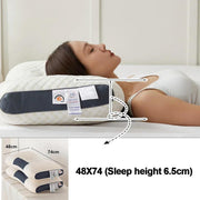 Ergonomic Contour Pillow Knitted Cotton Filling Neck Support for All Sleepers - 1PC V528-PILLOW-1PC-276316