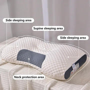 Ergonomic Contour Pillow Knitted Cotton Filling Neck Support for All Sleepers - 1PC V528-PILLOW-1PC-276316