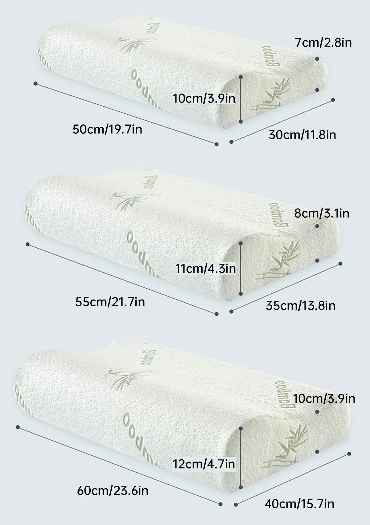 1/2PCS Memory Foam Neck Pillow Wavy Contour Slow Rebound Pillow - 55x35x11cm-1pc V528-PILLOW-9CM-539690