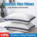 1/2pcs High Rebound Feather Velvet Pillow Washable Soft Bed Cushion Core Support - 700g-2pcs V528-PILLOW-CORE-700G-2PCS-913696