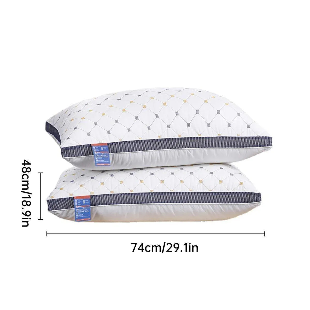 1/2pcs High Rebound Feather Velvet Pillow Washable Soft Bed Cushion Core Support - 700g-2pcs V528-PILLOW-CORE-700G-2PCS-913696