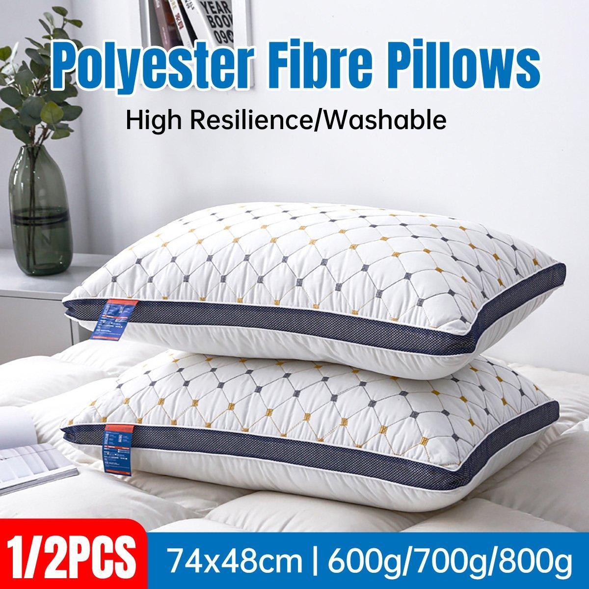 1/2PCS Hotel Style Polyester Fibre Pillow Washable High Rebound Support - 800g-2pcs V528-PILLOW-CORE-800G-2PCS-749587