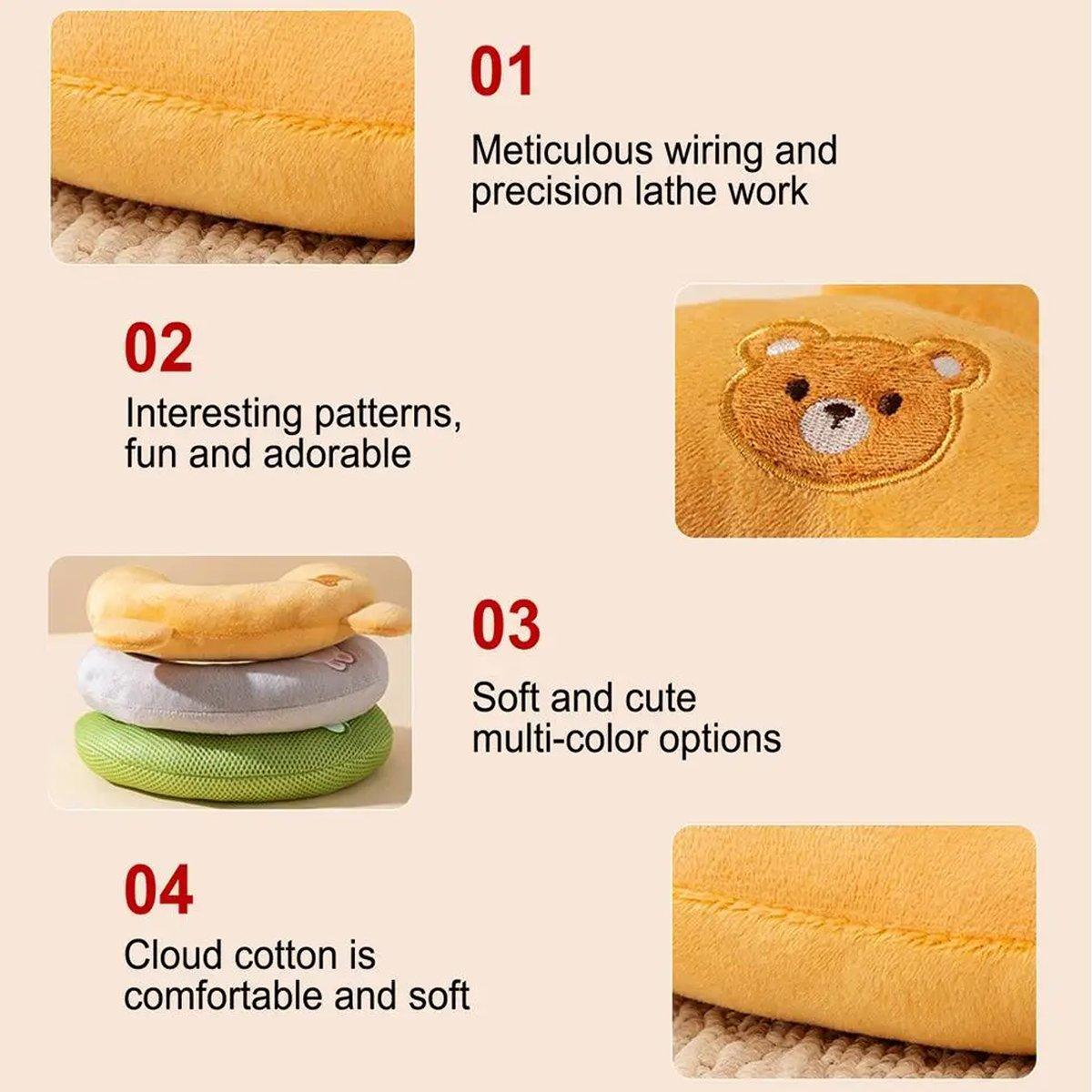 Dog Pet U Shaped Pillow Cartoon Breathable Cat Sleeping Cushion for All Seasons - Grey V528-PILLOW-GREY-741987