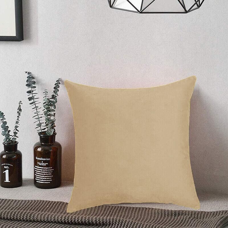 40x40cm Multicoloured Plain Solid Colour Cushion Cover Covers Decorative Pillow Case - Light Coffee V528-PILLOW-LIGHTCOFFEE-40-40-80502