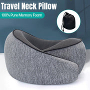Neck Pillow for Travel Memory Foam Comfortable Breathable Soft U-Shaped V528-PILLOW-U-GREY-605068