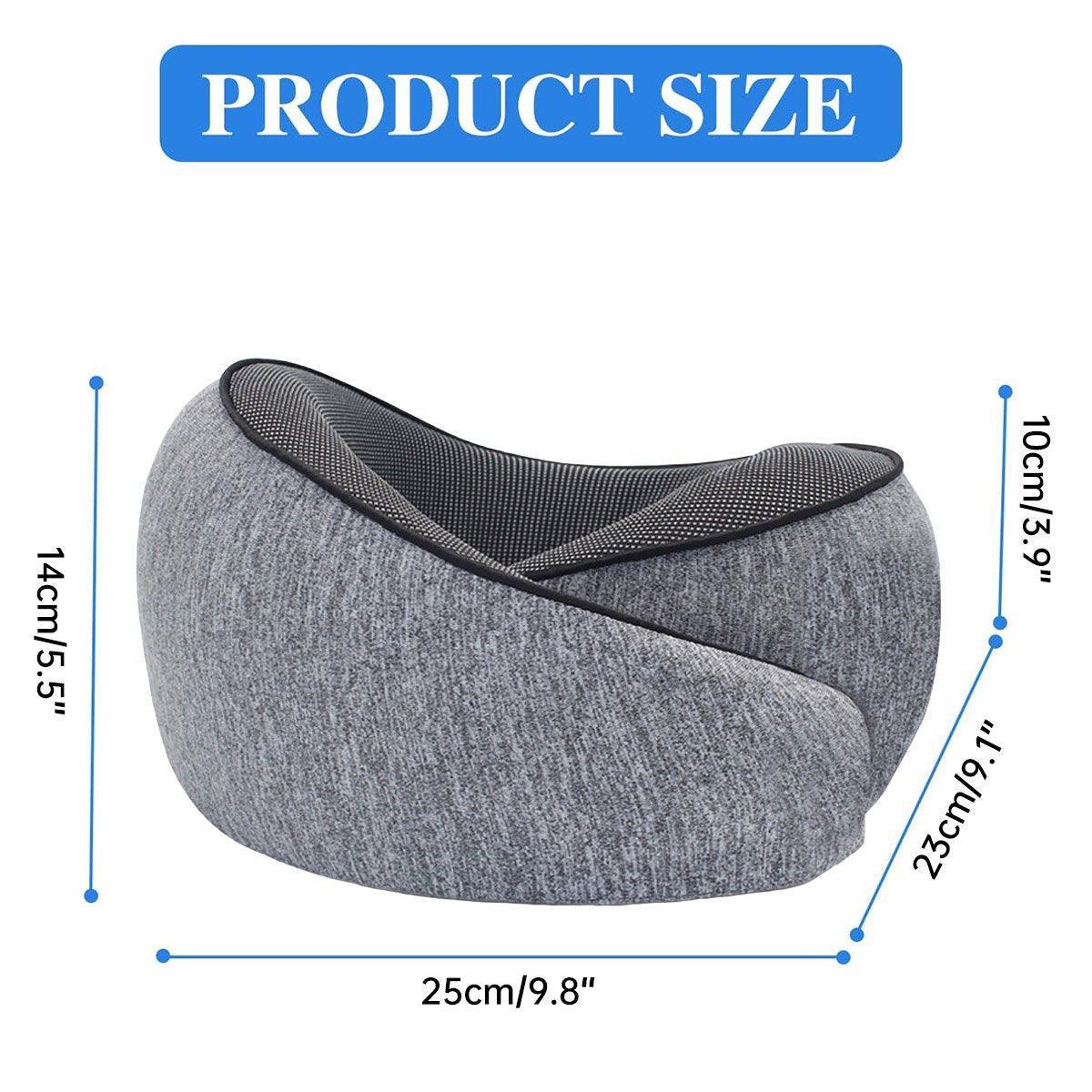 Neck Pillow for Travel Memory Foam Comfortable Breathable Soft U-Shaped V528-PILLOW-U-GREY-605068