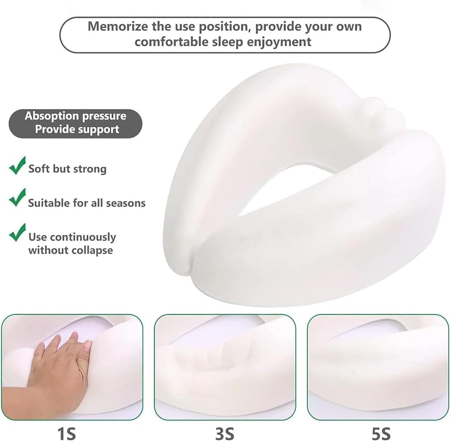 Neck Pillow for Travel Memory Foam Comfortable Breathable Soft U-Shaped V528-PILLOW-U-GREY-605068