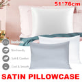 Silk Envelope Pillowcase Soft Satin Protective Cover for Bed Sleep Comfort - Silver V528-PILLOWCASE-SILVER-51-76-119302