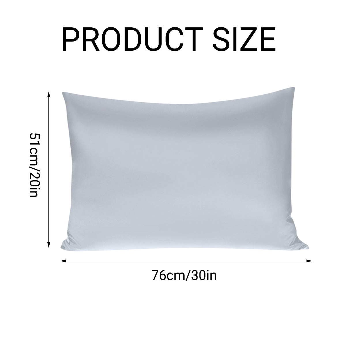 Silk Envelope Pillowcase Soft Satin Protective Cover for Bed Sleep Comfort - Silver V528-PILLOWCASE-SILVER-51-76-119302