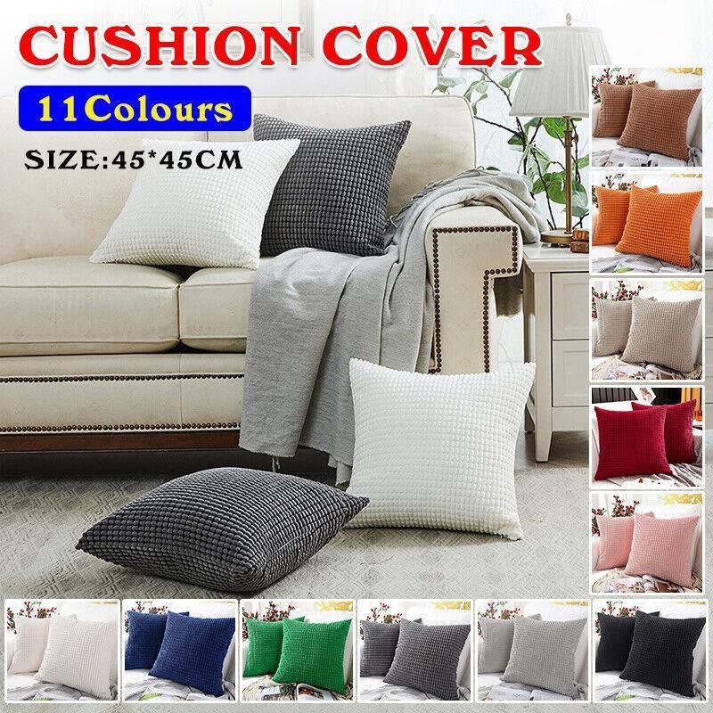 45X45 Plain Solid Colour Cushion Cover Decorative Pillow Case Home Multicoloured - Light Grey V528-PILLOWCOVER-LIGHTGREY-324894