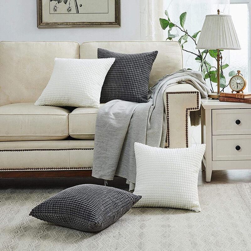 45X45 Plain Solid Colour Cushion Cover Decorative Pillow Case Home Multicoloured - Light Grey V528-PILLOWCOVER-LIGHTGREY-324894