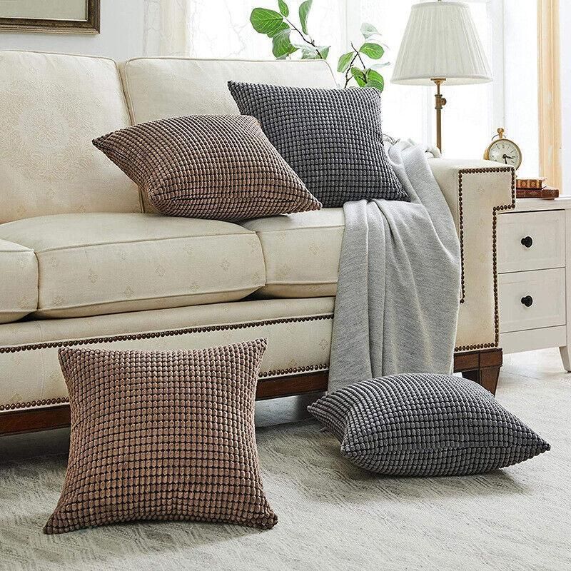 45X45 Plain Solid Colour Cushion Cover Decorative Pillow Case Home Multicoloured - Pink V528-PILLOWCOVER-PINK-561699