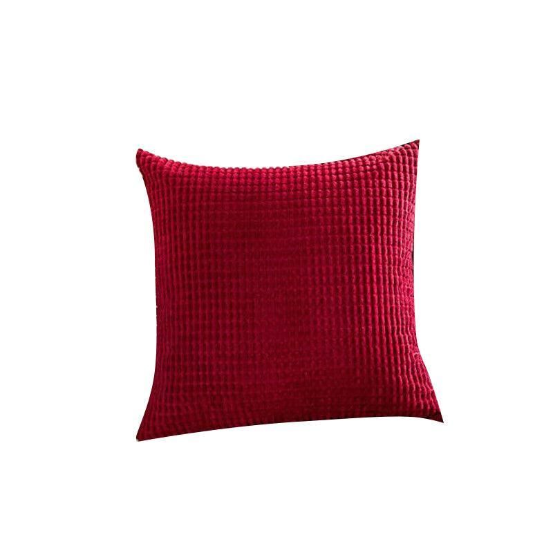 45X45 Plain Solid Colour Cushion Cover Decorative Pillow Case Home Multicoloured - Red V528-PILLOWCOVER-RED-953354