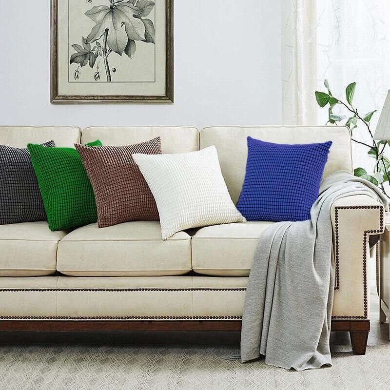45X45 Plain Solid Colour Cushion Cover Decorative Pillow Case Home Multicoloured - Red V528-PILLOWCOVER-RED-953354