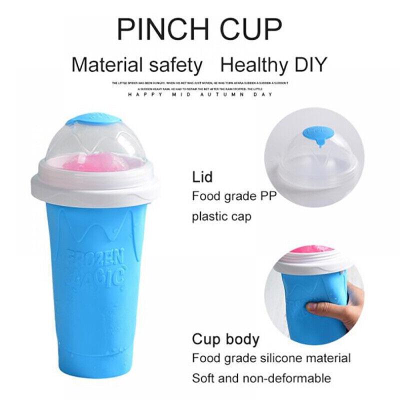 Slushie Maker Cup Quick Freeze Magic Squeeze Cup Milkshake Cup Ice Cream Maker - Blue V528-PINCHCUP-BLUE-368520