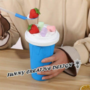 Slushie Maker Cup Quick Freeze Magic Squeeze Cup Milkshake Cup Ice Cream Maker - Green V528-PINCHCUP-GREEN-623012