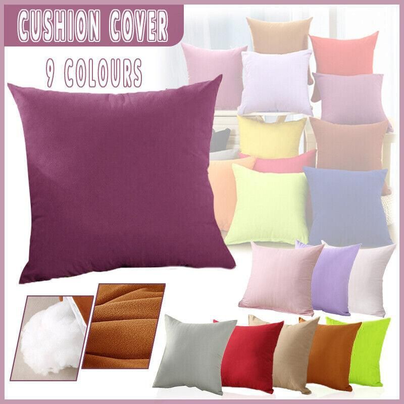 40x40cm Multicoloured Plain Solid Colour Cushion Cover Covers Decorative Pillow Case - Pink V528-PINK-40-6428