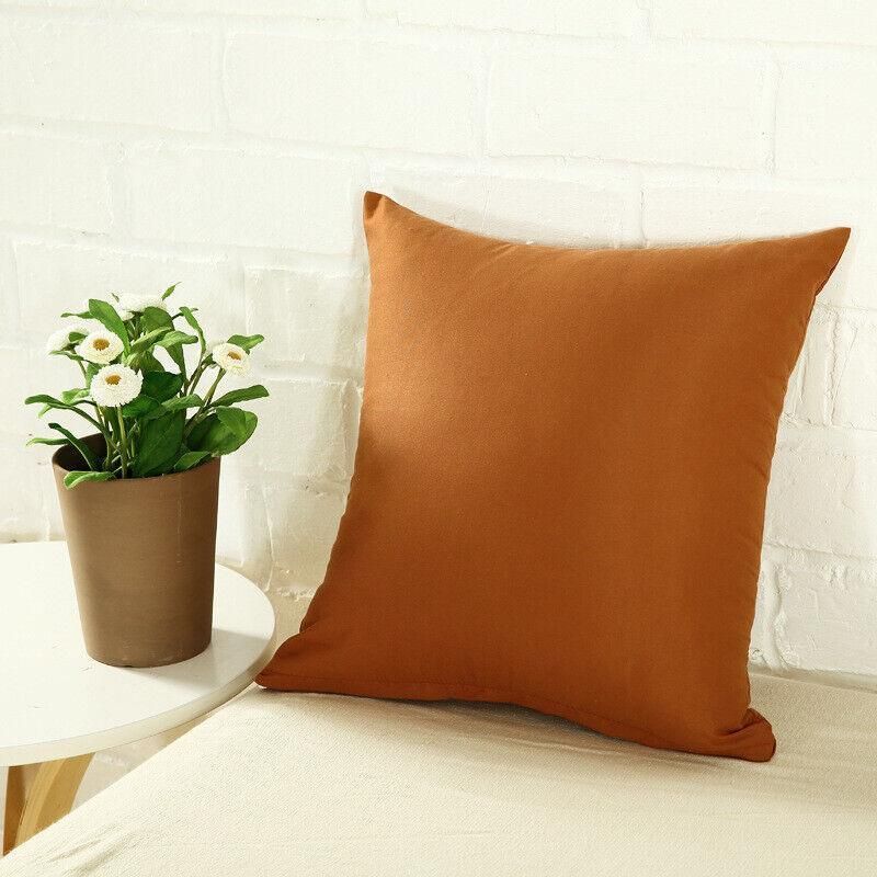 40x40cm Multicoloured Plain Solid Colour Cushion Cover Covers Decorative Pillow Case - Pink V528-PINK-40-6428