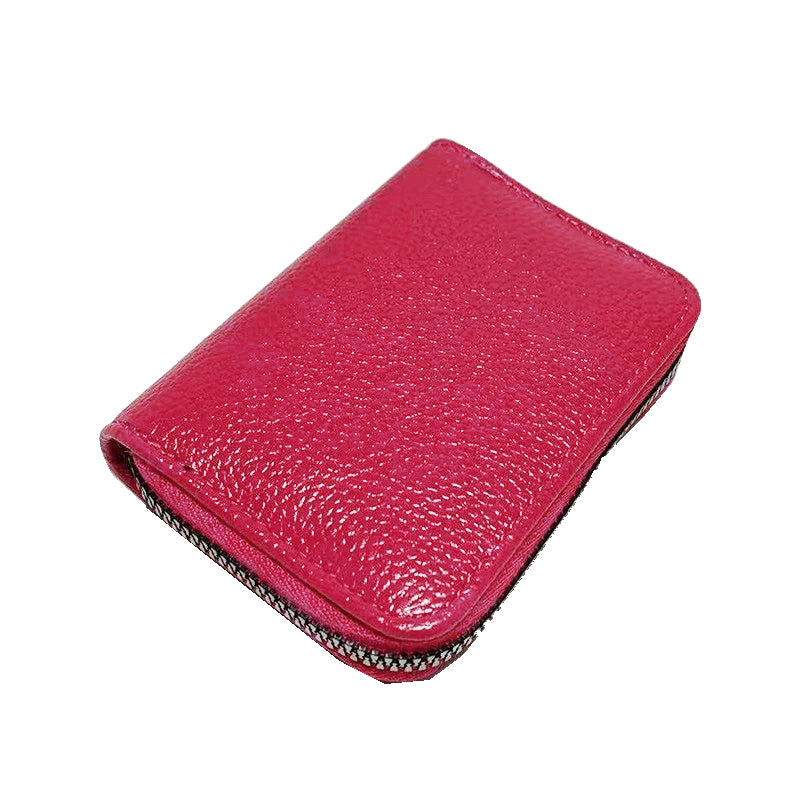 Compact Zipper Organ Card Cover Holder Wallet ID Bag Short Coin Purse Pockets - Pink V528-PINK-A69614