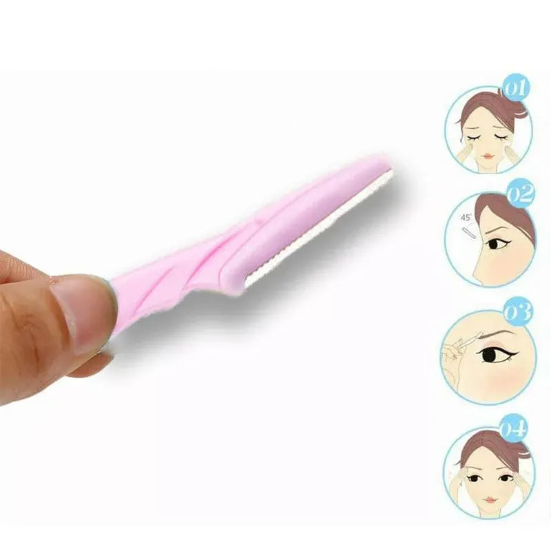 Eyebrow Razor Trimmer Shaver Facial Blade Shave Shaper Hair Remover Women Eye - 3 PCS V528-PINKBLUEBROWNQTY-3PCS92493