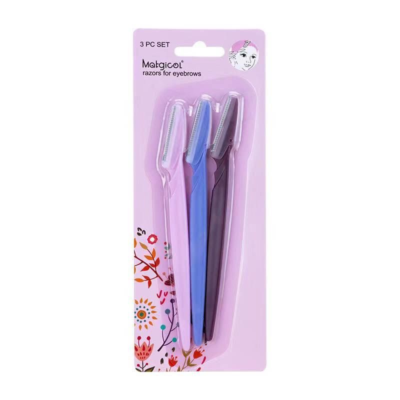 Eyebrow Razor Trimmer Shaver Facial Blade Shave Shaper Hair Remover Women Eye - 3 PCS V528-PINKBLUEBROWNQTY-3PCS92493