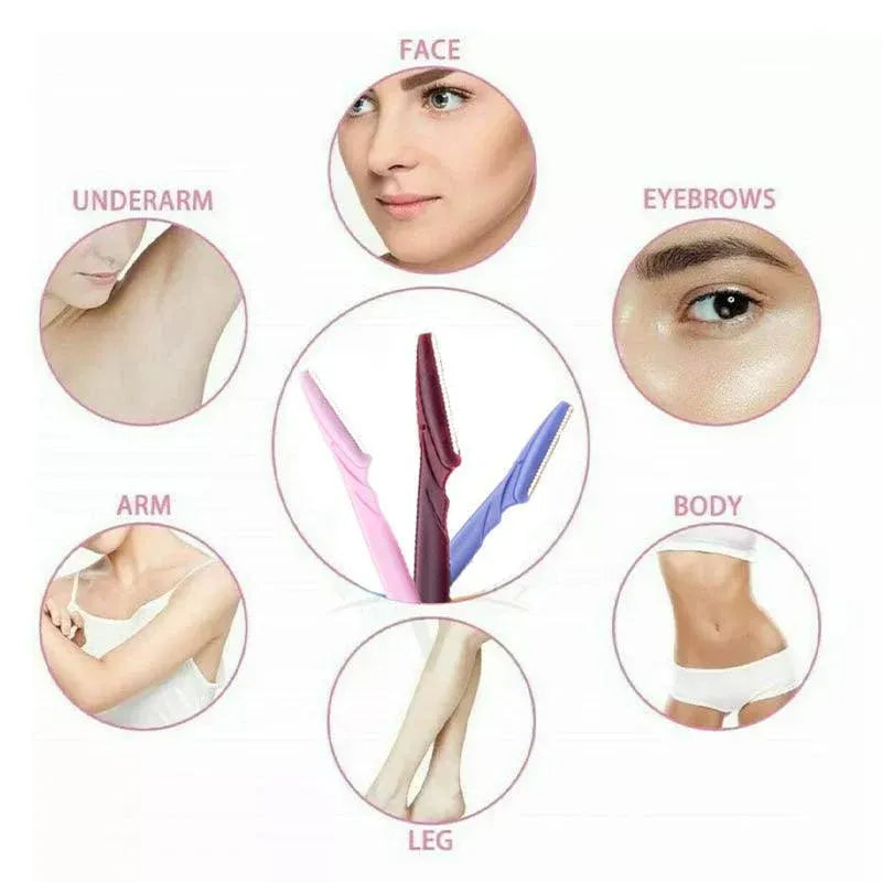 Eyebrow Razor Trimmer Shaver Facial Blade Shave Shaper Hair Remover Women Eye - 3 PCS V528-PINKBLUEBROWNQTY-3PCS92493
