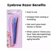 Eyebrow Razor Trimmer Shaver Facial Blade Shave Shaper Hair Remover Women Eye - 3 PCS V528-PINKBLUEBROWNQTY-3PCS92493