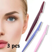 Eyebrow Razor Trimmer Shaver Facial Blade Shave Shaper Hair Remover Women Eye - 3 PCS V528-PINKBLUEBROWNQTY-3PCS92493