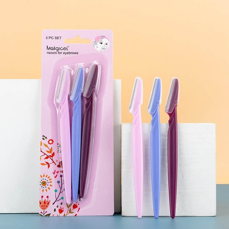 Eyebrow Razor Trimmer Shaver Facial Blade Shave Shaper Hair Remover Women Eye - 3 PCS V528-PINKBLUEBROWNQTY-3PCS92493