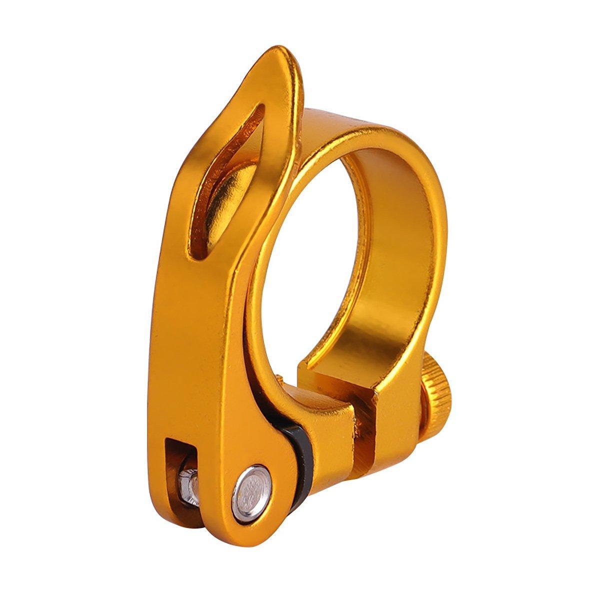 Quick Release Bicycle Seat Tube Clamp Multi Color Lever Lock Cycling Accessories - Golden-3-4 V528-PIPE-CLAMP-GOLDEN-3-4-289086
