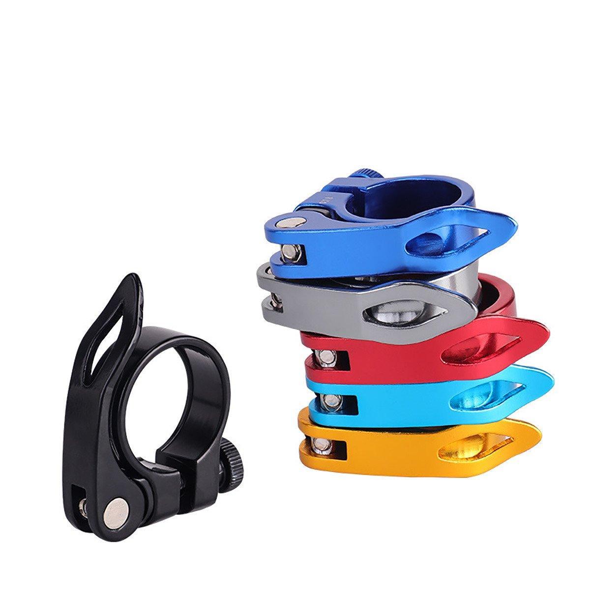 Quick Release Bicycle Seat Tube Clamp Multi Color Lever Lock Cycling Accessories - Silver-3-1 V528-PIPE-CLAMP-SILVER-3-1-924875
