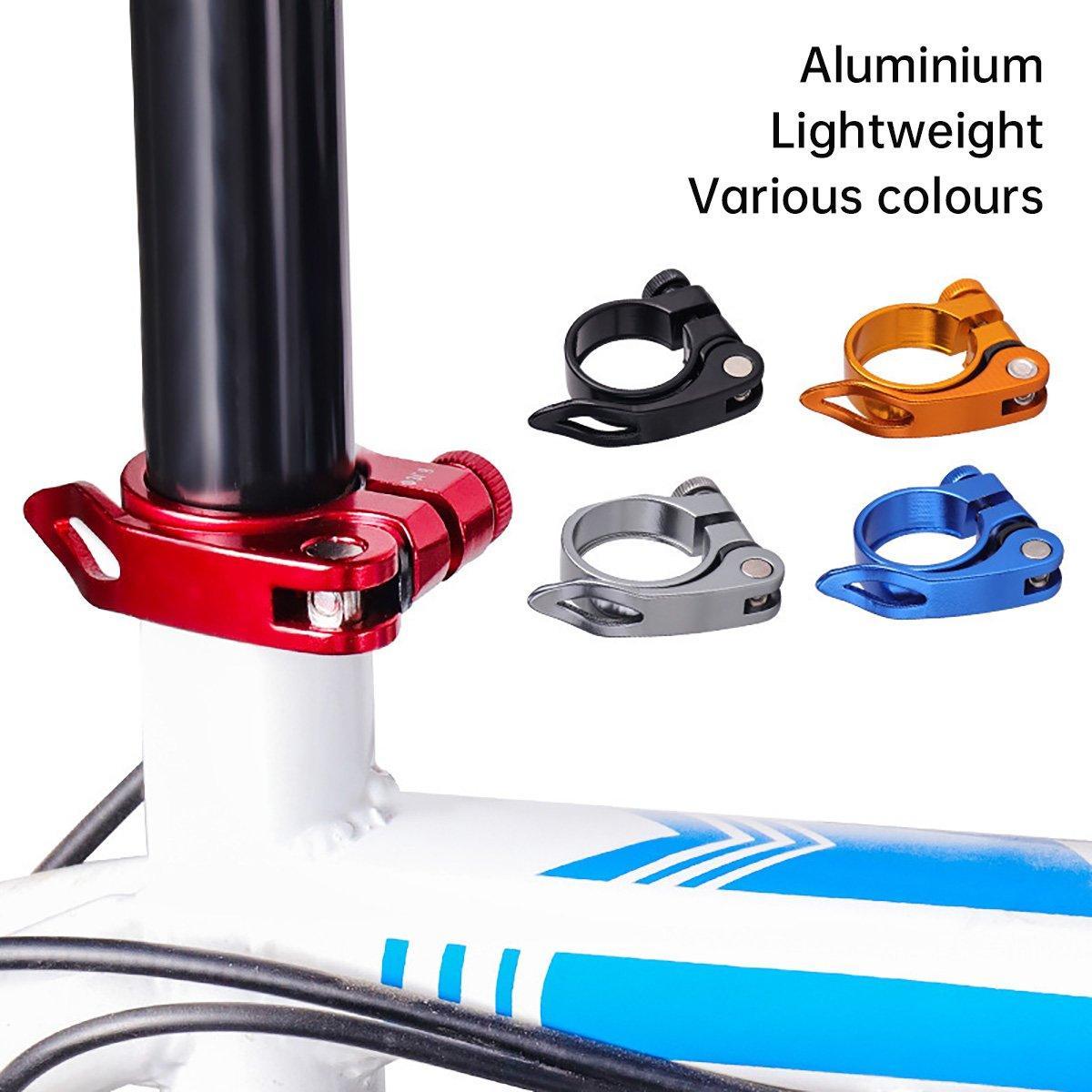 Quick Release Bicycle Seat Tube Clamp Multi Color Lever Lock Cycling Accessories - Silver-3-1 V528-PIPE-CLAMP-SILVER-3-1-924875