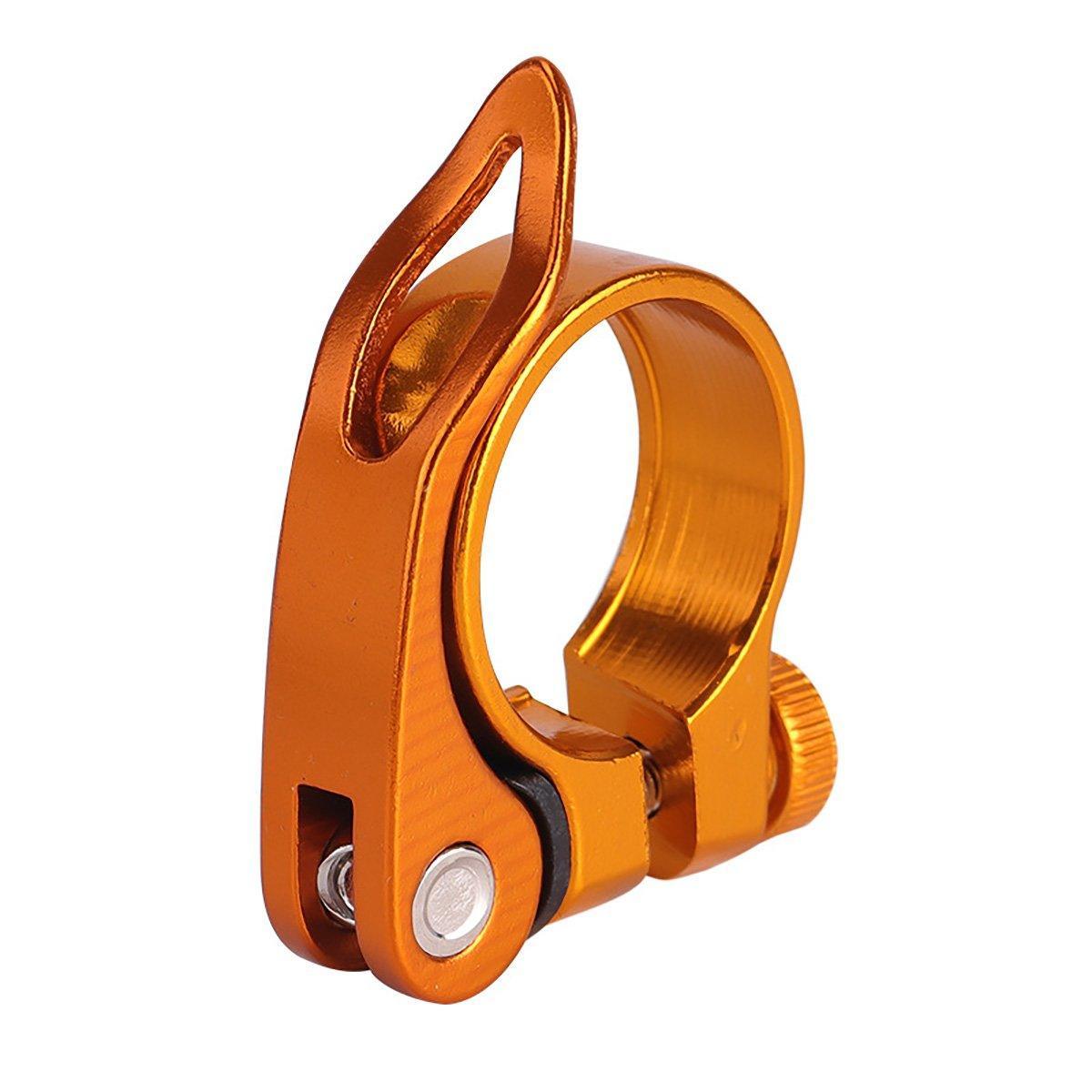 Quick Release Bicycle Seat Tube Clamp Multi Color Lever Lock Cycling Accessories - Silver-3-1 V528-PIPE-CLAMP-SILVER-3-1-924875