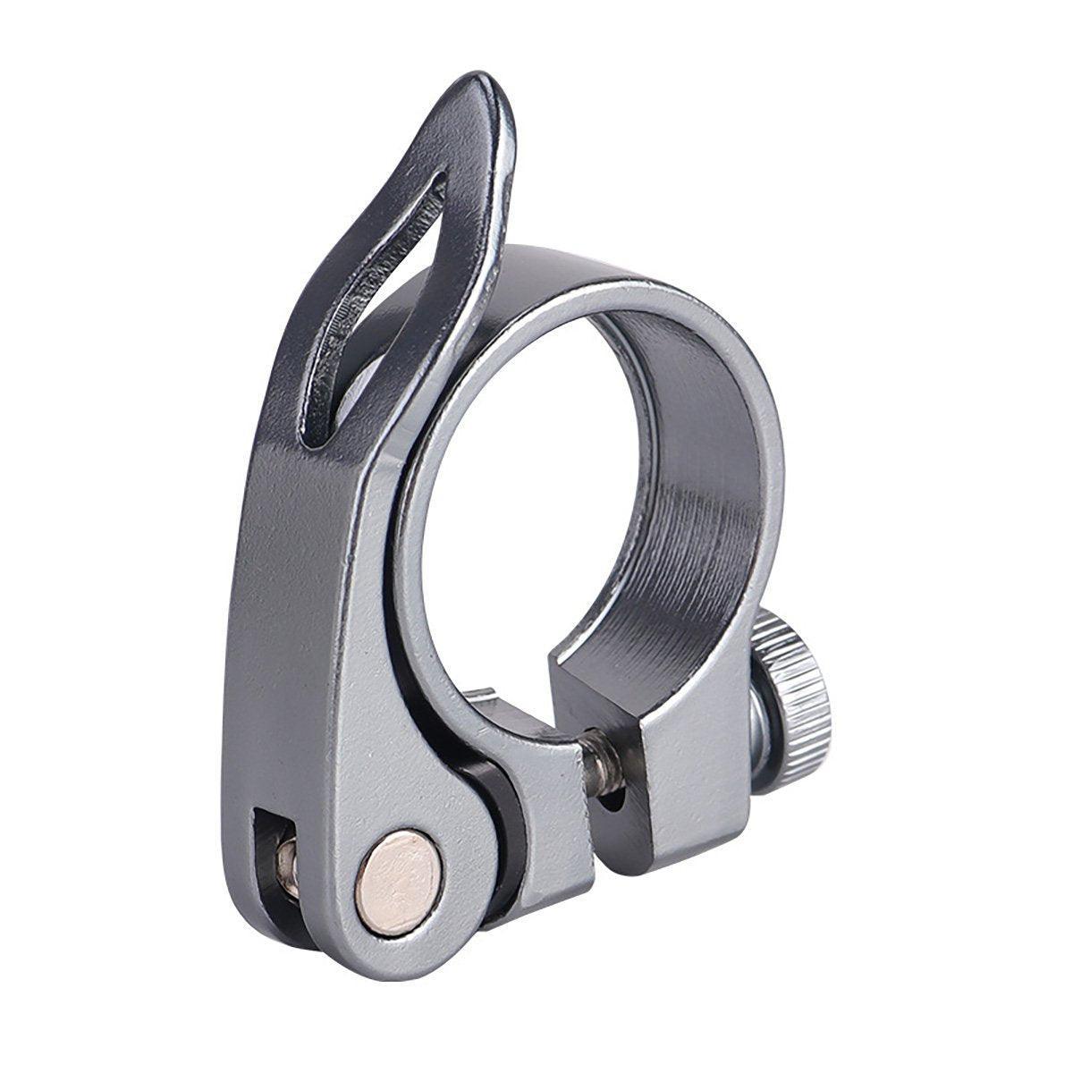 Quick Release Bicycle Seat Tube Clamp Multi Color Lever Lock Cycling Accessories - Silver-3-1 V528-PIPE-CLAMP-SILVER-3-1-924875