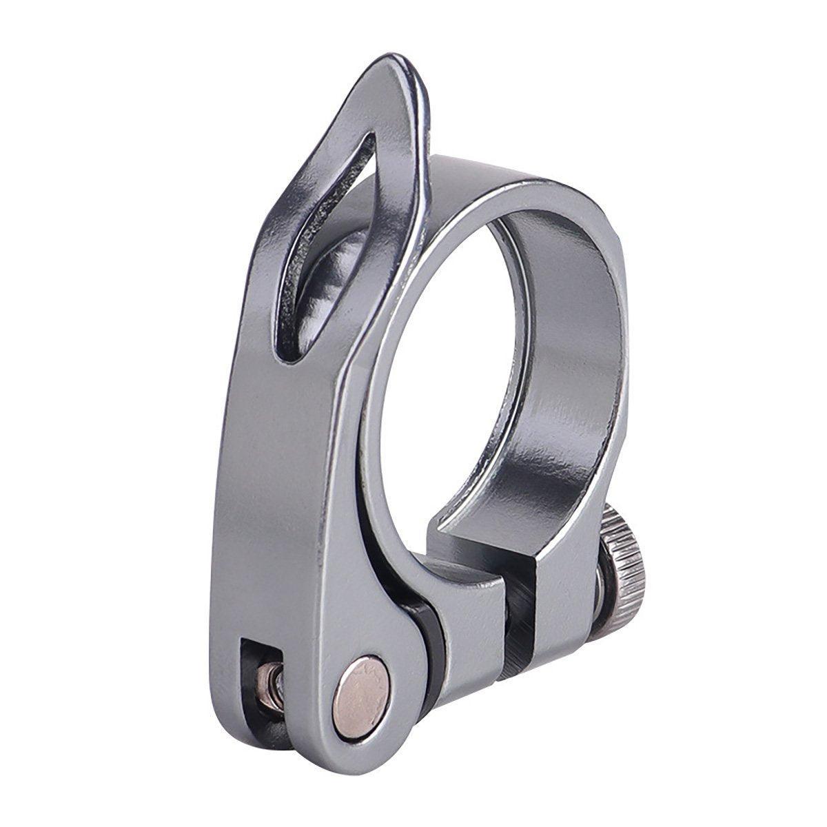 Quick Release Bicycle Seat Tube Clamp Multi Color Lever Lock Cycling Accessories - Silver-3-1 V528-PIPE-CLAMP-SILVER-3-1-924875
