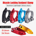 Quick Release Bicycle Seat Tube Clamp Multi Color Lever Lock Cycling Accessories - Silver-3-4 V528-PIPE-CLAMP-SILVER-3-4-893842