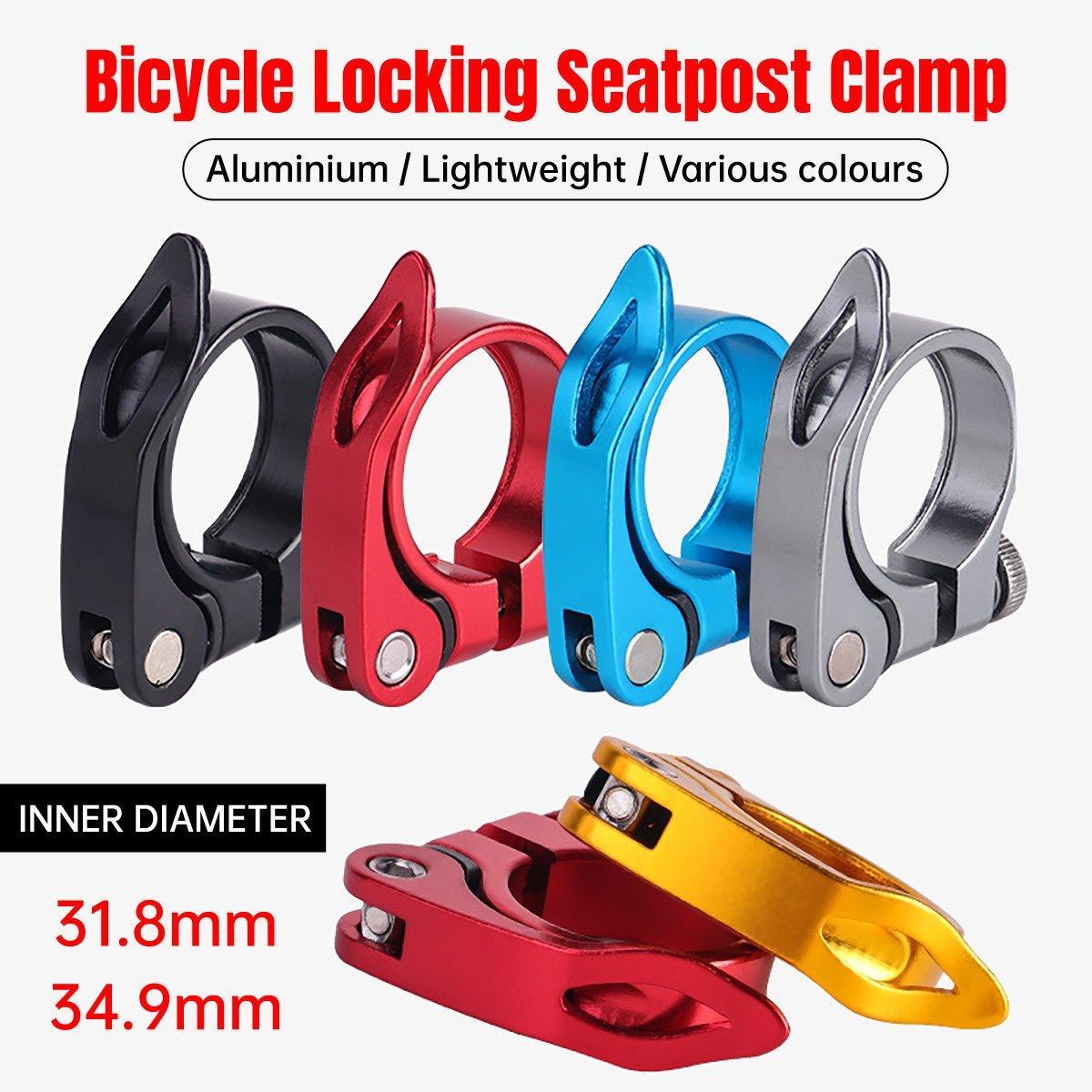 Quick Release Bicycle Seat Tube Clamp Multi Color Lever Lock Cycling Accessories - Silver-3-4 V528-PIPE-CLAMP-SILVER-3-4-893842