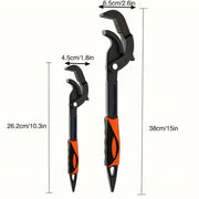 Pipe Wrench Quick Adjust Spanner Multi Functional Water Pipe Tool Heavy Duty - L V528-PIPE-WRENCH-L-809719
