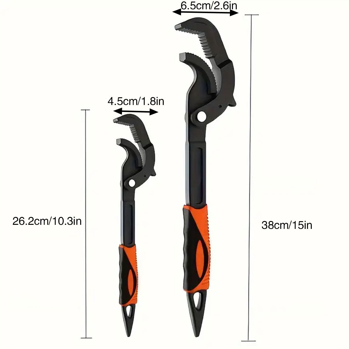 Pipe Wrench Quick Adjust Spanner Multi Functional Water Pipe Tool Heavy Duty - L V528-PIPE-WRENCH-L-809719