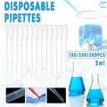 100X 3ml Disposable Graduated Plastic Pipettes for Liquid Transfer - 100PCS V528-PIPETTES-3ML-100PCS-64622