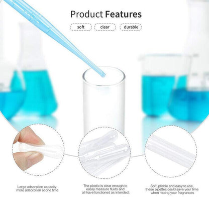 100X 3ml Disposable Graduated Plastic Pipettes for Liquid Transfer - 100PCS V528-PIPETTES-3ML-100PCS-64622