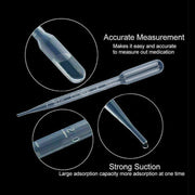 100X 3ml Disposable Graduated Plastic Pipettes for Liquid Transfer - 100PCS V528-PIPETTES-3ML-100PCS-64622