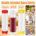16oz Plastic Sauce Dispenser Bottles Large Capacity Double-ended Squeeze Bottles - Red V528-PIPING-GAG-4PCS-RED-586417