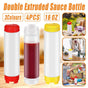 16oz Plastic Sauce Dispenser Bottles Large Capacity Double-ended Squeeze Bottles - Red V528-PIPING-GAG-4PCS-RED-586417