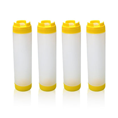 16oz Plastic Sauce Dispenser Bottles Large Capacity Double-ended Squeeze Bottles - Red V528-PIPING-GAG-4PCS-RED-586417