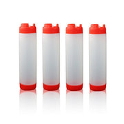 16oz Plastic Sauce Dispenser Bottles Large Capacity Double-ended Squeeze Bottles - Red V528-PIPING-GAG-4PCS-RED-586417