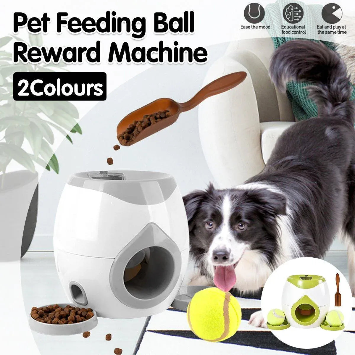 Interactive Dog Toy Tennis Feeder Machine for Training and Treat Rewards - Green V528-PITCHING-MACHINE-GREEN-557862
