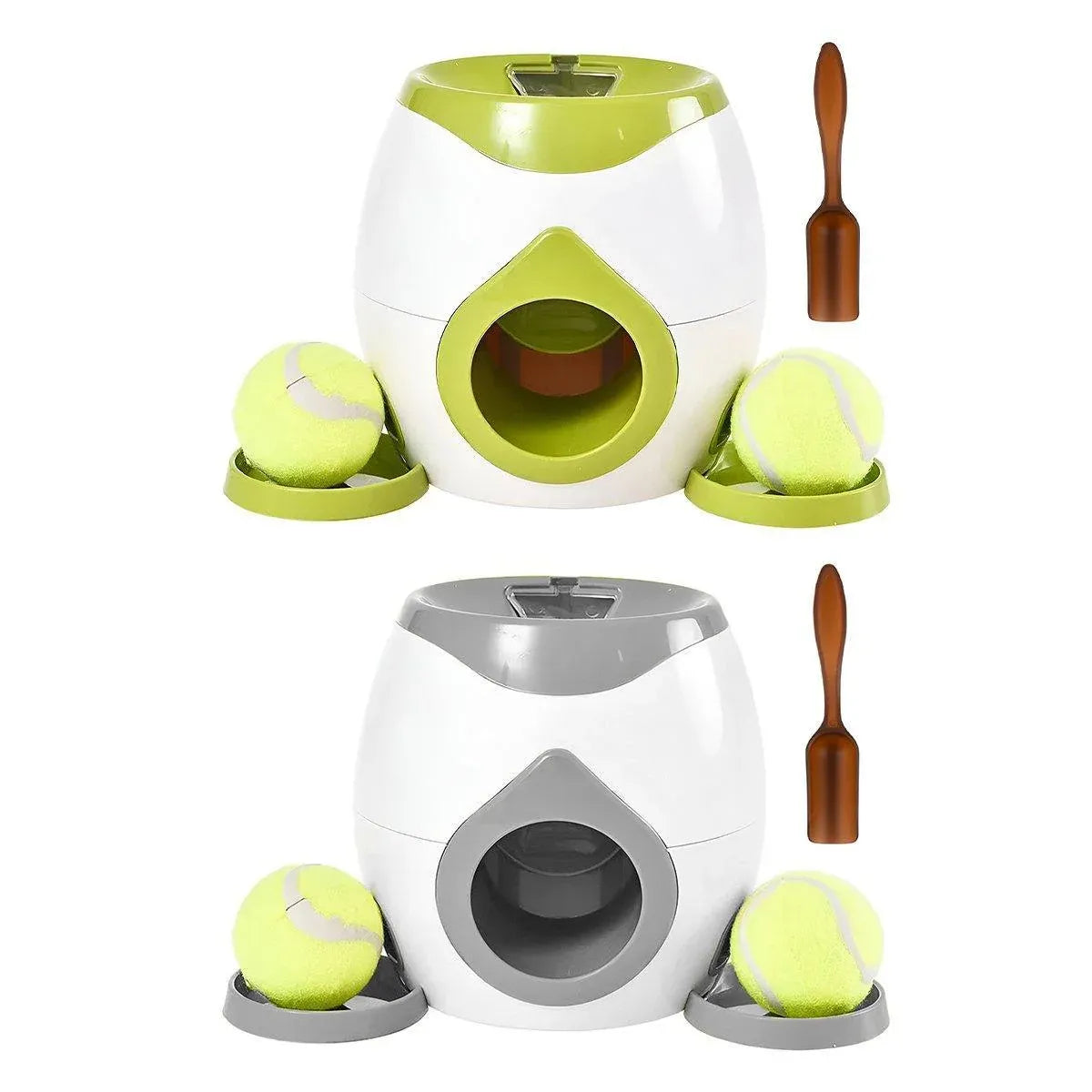 Interactive Dog Toy Tennis Feeder Machine for Training and Treat Rewards - Grey V528-PITCHING-MACHINE-GREY-594879
