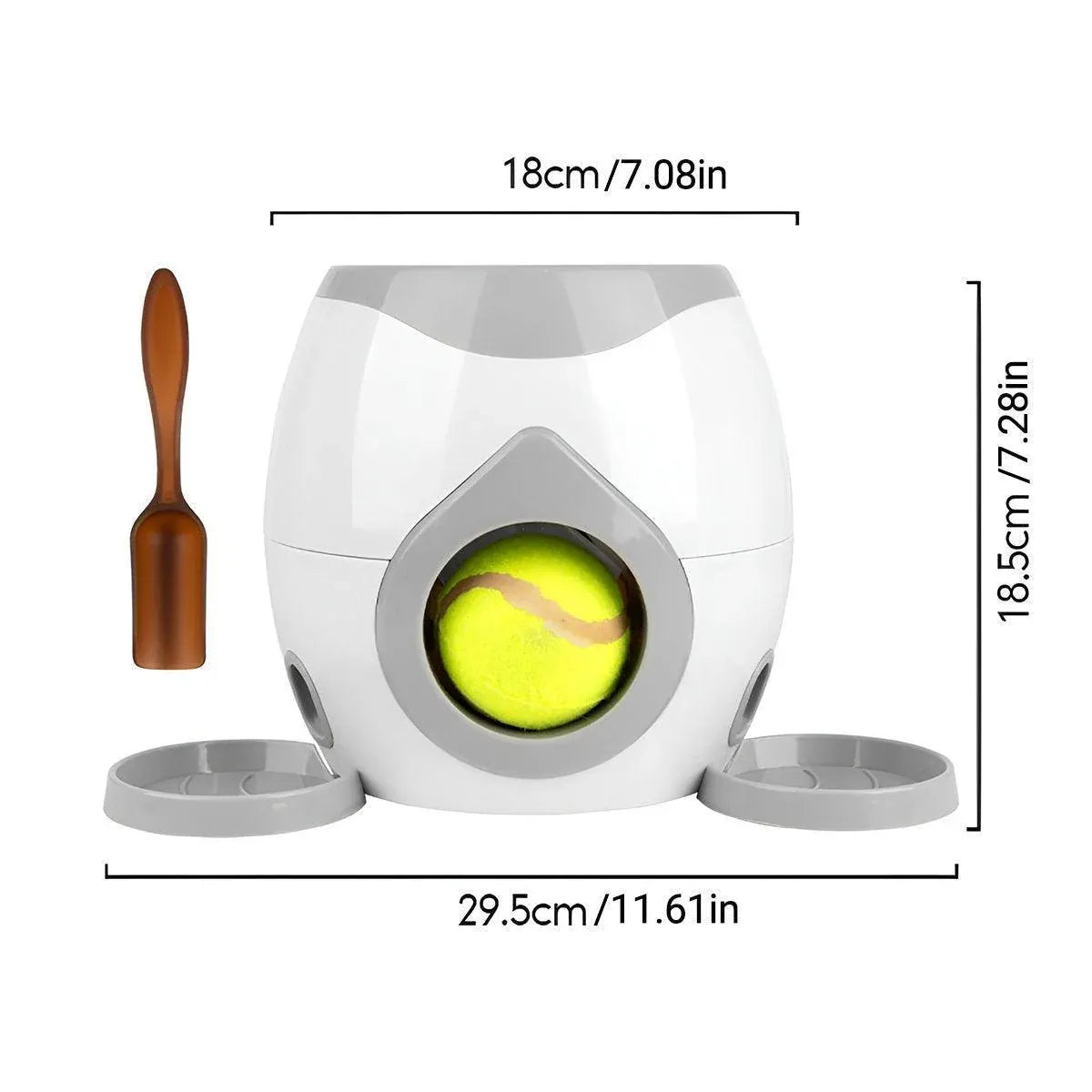 Interactive Dog Toy Tennis Feeder Machine for Training and Treat Rewards - Grey V528-PITCHING-MACHINE-GREY-594879