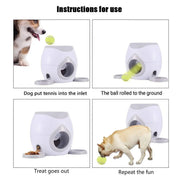Interactive Dog Toy Tennis Feeder Machine for Training and Treat Rewards - Grey V528-PITCHING-MACHINE-GREY-594879